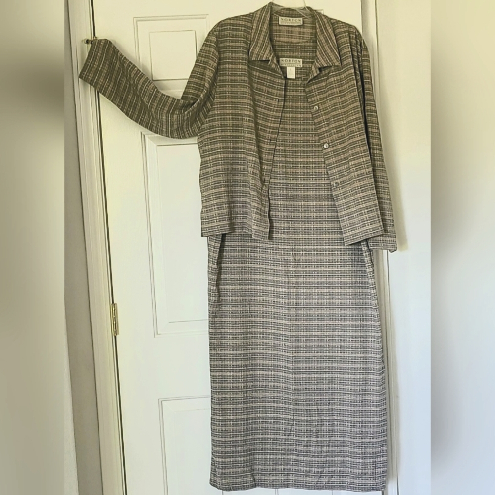 Norton McNaughton Black and Beige Checkered Ensemble